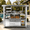 silver+94'', variant on 110" Outdoor Kitchen Island – 4-Burner 72,000 BTU Natural Gas Grill with Side Burner, Rotisserie Oven, Granite Countertops, Stainless Steel Sink, Beverage Fridge & Galvanized Steel Roof