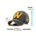 thumbnail image 3 of 1 gorra de béisbol con patrón de bordado de letras de algodón Vintage para hombre, 3 of 4