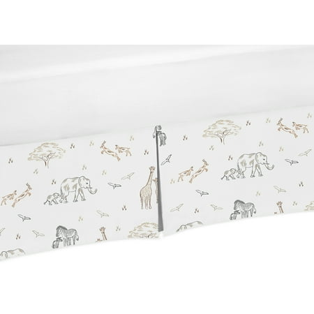 UPC: 0846480095248 | Serengeti Animals Dust Ruffle Crib Skirt Boy or Girl by Sweet Jojo Designs