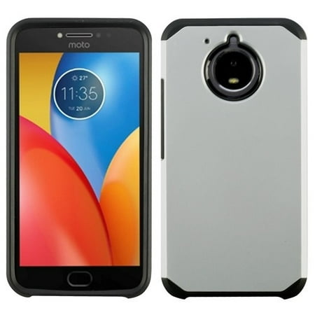 Motorola Moto E4 Plus XT1773 Phone Case Shockproof Hybrid Rubber Rugged Case Cover Slim SILVER