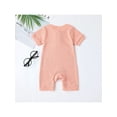 thumbnail image 3 of CIYCuIT Unisex Newborn Baby Boy Girl Summer Romper Short Sleeve Waffle Knitted Jumpsuit Infant Solid Clothes Ribbed One-Piece Outfit, 3 of 7