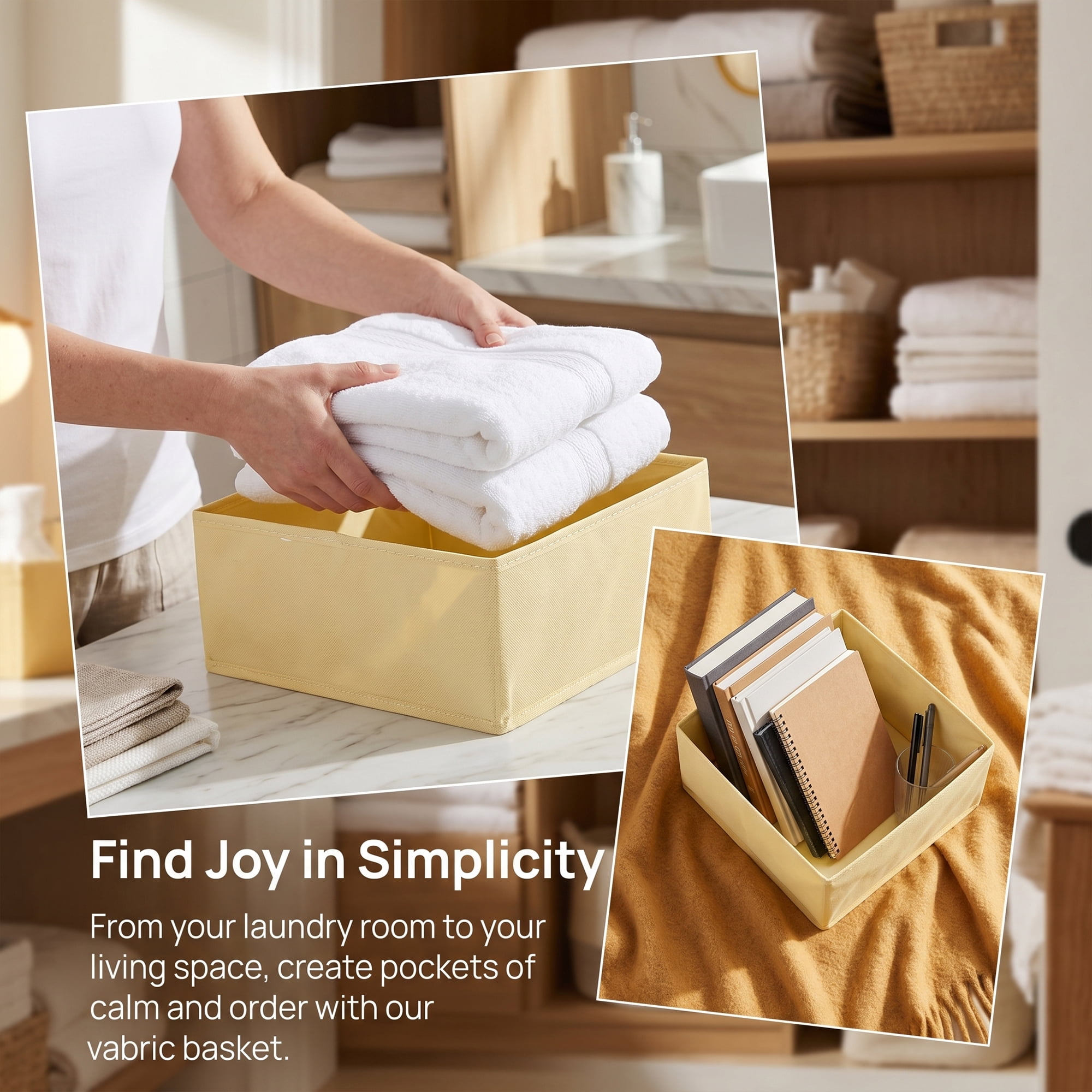 Unique Bargains Storage Bin with Zipper for Organizing Clothes Beige 11" x 11" x 4.7"