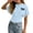 11@Light Blue1107, variant on Tiijoy Girls Ruched Tee Bow Print Short Sleeve Crewneck T Shirt Summer Top, Sizes 3-14