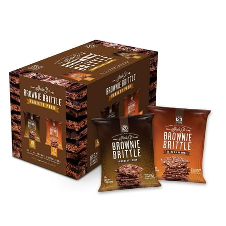 Brownie Brittle, Salted Caramel & Chocolate Chip Variety Pack, 1 Oz Bag (Pack of 20), The Unbelievably Delicious Chocolate Brownie Snack with Cookie Crunch (Packaging May Vary) 1 Ounce (Pack of (Best Packaged Chocolate Chip Cookies)