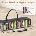 thumbnail image 3 of CD Storage Bags 6 Pcs, Clear PVC Plastic CD Case Holder with Handles, Front Window Zipper Design, Stackable Media Organizer Box for Albums, Hold up to 300 CDs (50 Each), 3 of 8