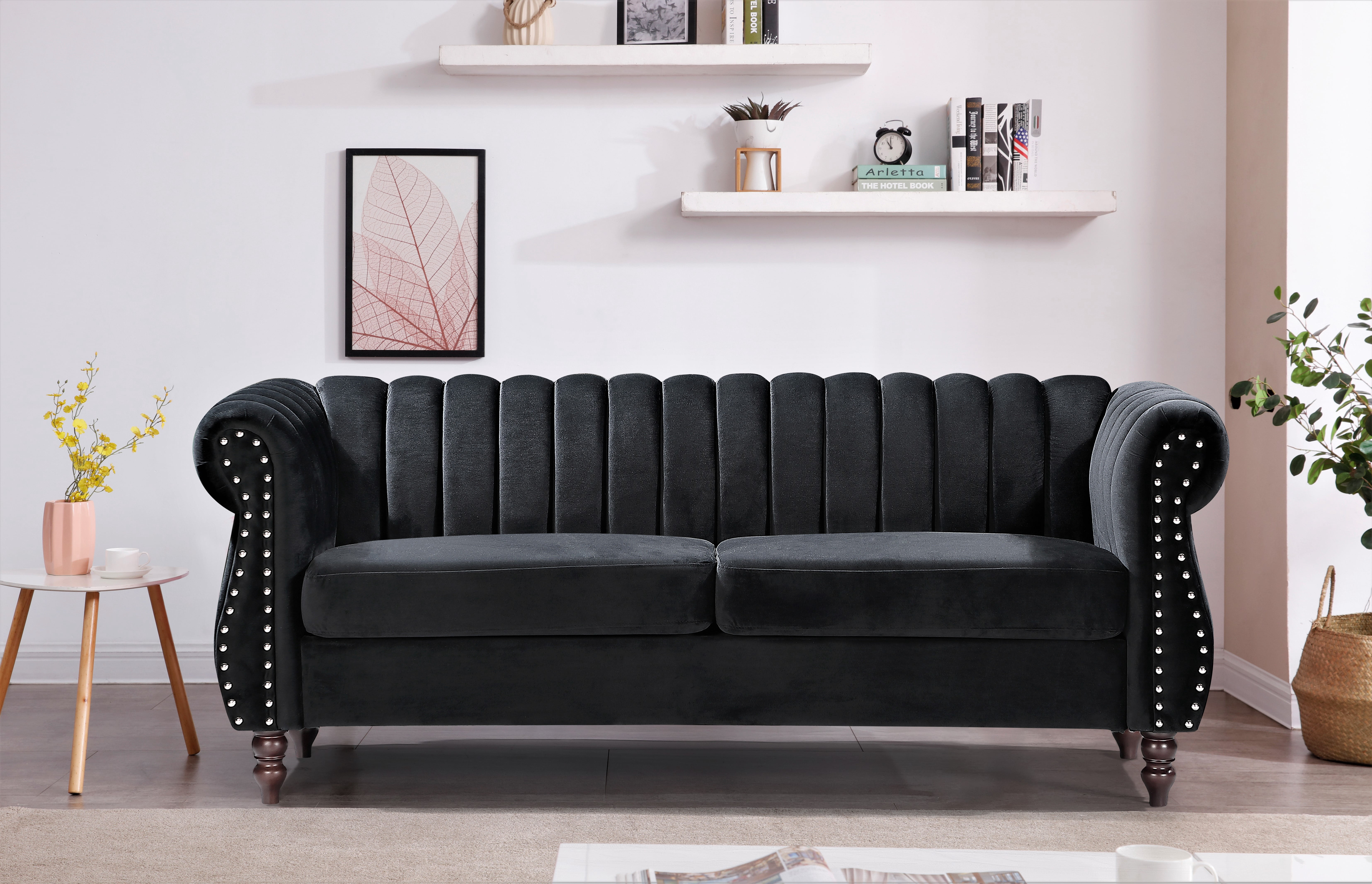 Adibah Velvet Chesterfield 2 Pieces Living Room Set