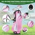 thumbnail image 4 of XDriveMax 8-Pieces Complete Golf Club Set for Women Includes Stand Bag with Rain hood , Fairway Wood Head Covers, Hybrid, Irons and Putter, Pink-Right Handed, 4 of 7
