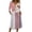 Light pink, variant on 4th of July Dresses for Women 3/4 Sleeve V-Neck Button Down A-Line Midi Patriotic American Flag Dress Casual Summer Beach Vacation Sundress with Pockets