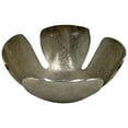 thumbnail image 4 of Bergamo Art 9 Inch Wide Decorative Handmade Aluminum Clover Leaf Bowl in Nickel, 4 of 5
