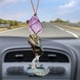 thumbnail image 4 of Adorno Colgante De Cristal Para Coche. Abalorio colgante para coche, decoración de piedra cruda de cristal de amatista (turmalina amatista), negro, 4 of 8