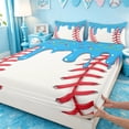 thumbnail image 4 of meiyoeat Baseball Ice Cream Bed Sheets For Kids,Kids Ball Games Full Size Sheets For Boys,4 Pieces, 4 of 6