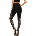 thumbnail image 5 of FINELOOK Womens Floral Lace Mesh Fitness Pants Elastic Sport Leggings Black, 5 of 6