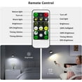 thumbnail image 3 of LED Wall Lights with Remote, 3 Pcs Rechargeable Wall Mounted Reading Sconces Lamp 3000mAh, 3 Colors & Dimmable Magnetic 360° Rotation Cordless Wall Lighting Spotlights for Bedroom Bedside Hallway, 3 of 7