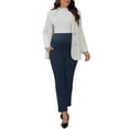 thumbnail image 2 of INSPIRE CHIC Womens Maternity Pants for Work Over the Belly High Waisted Business Office Pregnancy Trousers with Pockets S Blue, 2 of 6