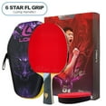 thumbnail image 1 of DRAGON Series Table Tennis Racket Professional Offensive Ping Pong Racket Paddle Bat 5 Wood 2 Carbon 6/7/8/9/10 Stars D-6 Star FL, 1 of 6