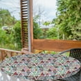 thumbnail image 2 of Ambesonne Geometric Fitted Round Tablecloth, Boho Triangles Sketchy, 45"- 56" Diameter, White and Multicolor, 2 of 5