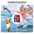thumbnail image 6 of Men's 2 in 1 Swim Trunks with Compression Liner Norwegian Flag Quick Dry Beach Shorts, 6 of 6