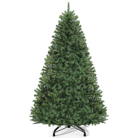 DEXTRUS 6 ft Spruce Artificial Christmas Tree w/ 880 Branch Tips, Metal Hinges, Foldable Base, Green