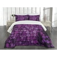 thumbnail image 3 of Ambesonne Purple Quilted Bedspread Set 3 Pcs, Vintage Grunge Circles, King Size, Eggplant Purple, 3 of 5