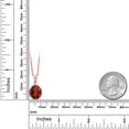 thumbnail image 3 of Gem Stone King 18K Rose Gold Plated Silver Red Garnet Pendant Necklace for Women (3.65 Cttw, Oval 11X9MM, Gemstone January Birthstone, with 18 inch Silver Chain), 3 of 4