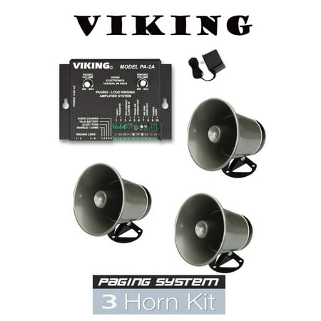 Viking Intercom Paging System with Amplifier and 3 Powered Speaker