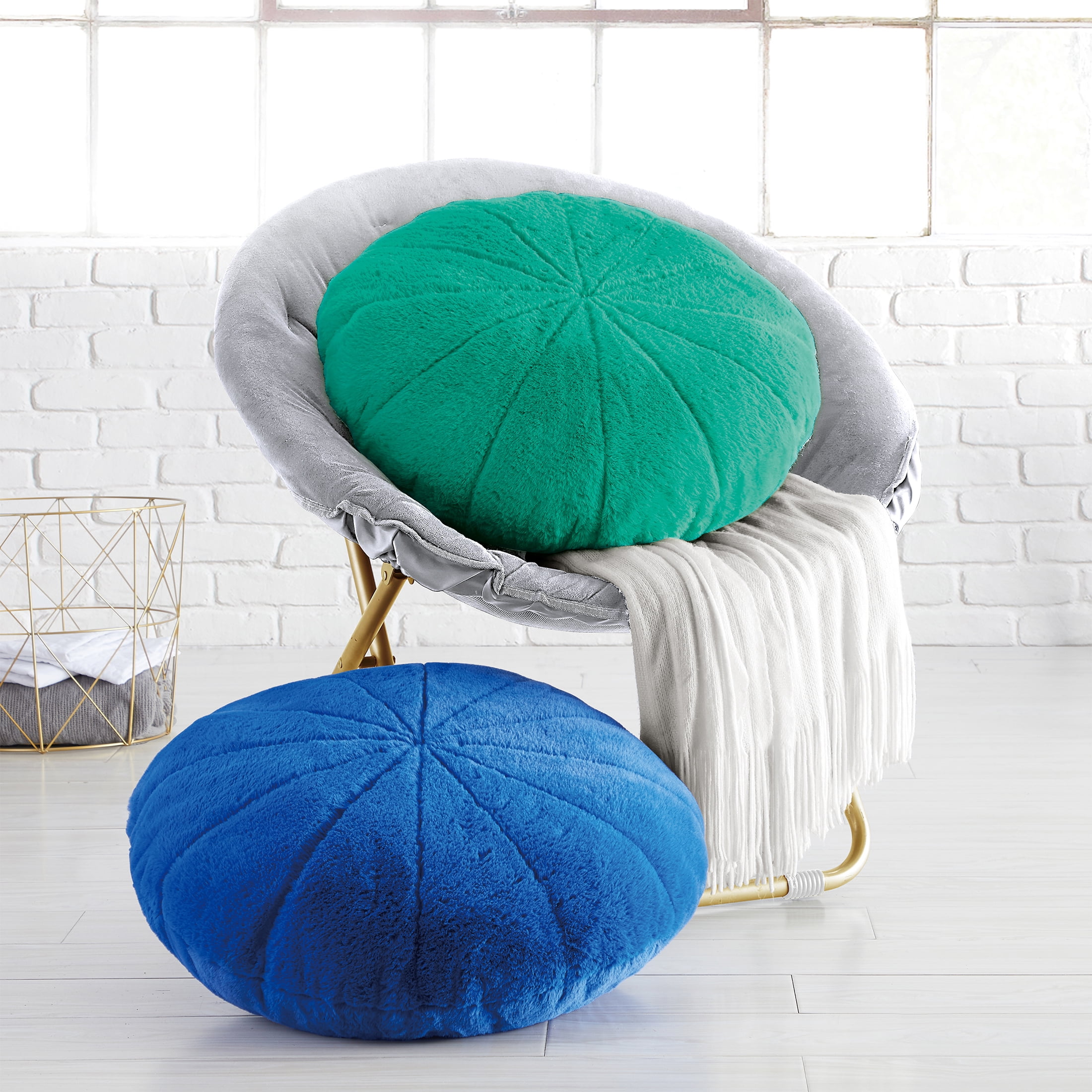 Large Round Teal Floor Pillow