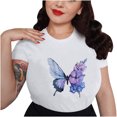 thumbnail image 1 of Blusa informal de manga corta con cuello redondo y estampado de verano a la moda para mujer Pompotops hkajfhjk469041, 1 of 5
