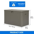 thumbnail image 3 of Dextrus 180 Gallon Double Wall Resin Deck Box, Outdoor Storage Box with Divider & Side Handles, Lockable, Waterproof, Light Brown, 3 of 10
