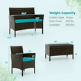 thumbnail image 4 of Costway 8 PCS Patio Furniture Set with Washable Cushions and Tempered Glass Coffee Table Turquoise, 4 of 8