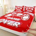 thumbnail image 3 of Homewish Cartoon Red Gamepad Bed Sheets for Kids, Game Over King Sheets, Modern Gaming Gamer Sheet Set, Luxury Bedroom Decor, 4-Piece, 3 of 7