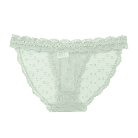 

ASEIDFNSA Seamless Lace Ice Silk Pantys Lingerie For Women Ruffle Side Cool Underpants Low-Waist Underwear нижнее бельё женское Green One Size