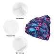 thumbnail image 3 of Kdxio Blue Skull Flower Winter Beanie for Men Women Beanie Knit Hat Cuffed Cap Beanie Knit Chunky Snow Cap, 3 of 6