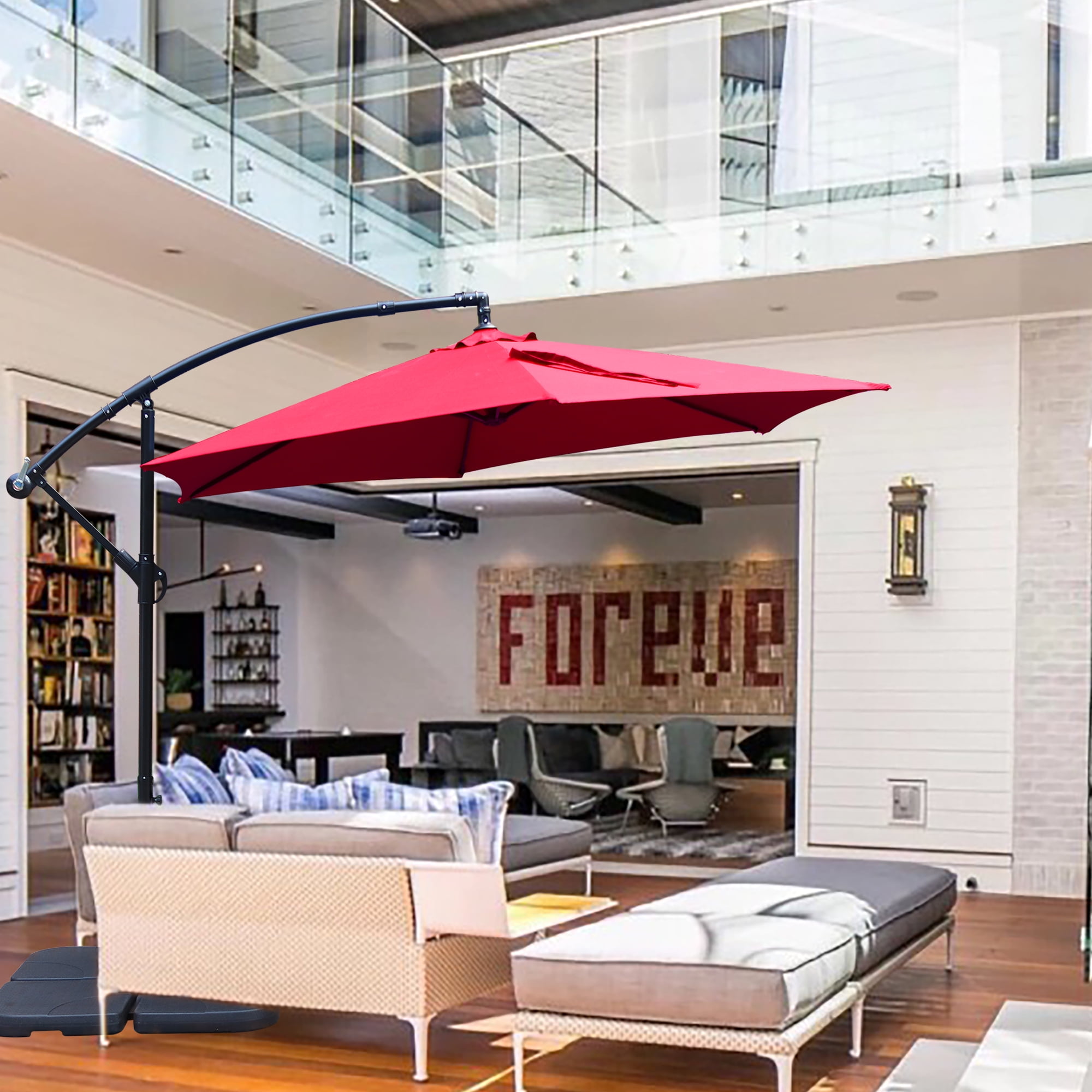 Abble 10' Cantilever Umbrella Red