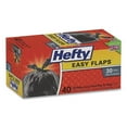 thumbnail image 2 of Hefty Easy Flaps 30 Gallon Trash Bag 30" x 33" Low Density 0.85 mil Black 40 Bags/Box 6 Boxes/Carton, 2 of 6