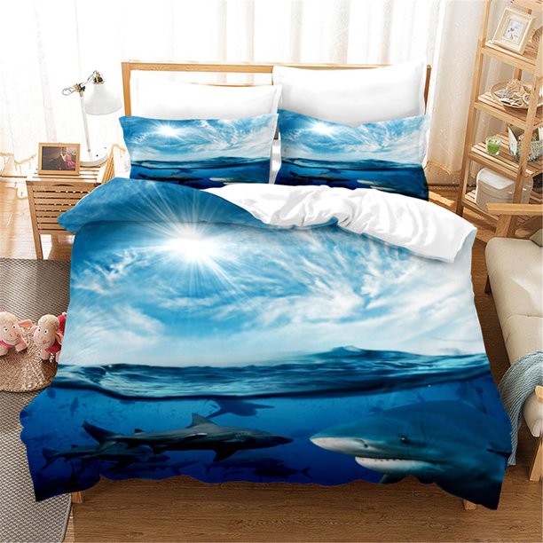 3D Animal Marino Ballena Funda de edredón Juego de ropa de cama Funda de edredón Fundas de almohada 35