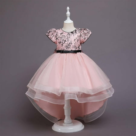 

Tejiojio Girls and Toddlers Soft Cotton Clearance Kids Dress Girls Sleeveless Princess Dress Bow Tie Lace Flowers Mesh Dress Tufted Dress