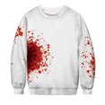 thumbnail image 4 of 2023 Mode pour Femmes Sweatshirt 50% de Réduction Halloween Dégagement Imprimé Long Manches Col Rond Pull Décontracté Tops Personnalisé Sang Imprimé Sans Capuche Sweatshirt, 4 of 5