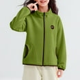 thumbnail image 1 of Blusa y camisa de cuello alto de manga larga para niños y niñas, sudadera con capucha y bolsillo con cremallera y cuello alto abrigado, de terciopelo granulado, moderna y cálida, para niñas., 1 of 6