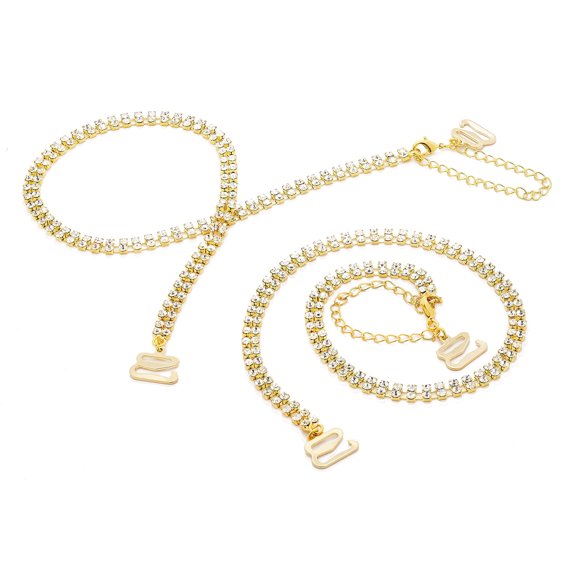 Rhinestone Removable Adjstable Gold Crystal Bra Straps, Large Sizes