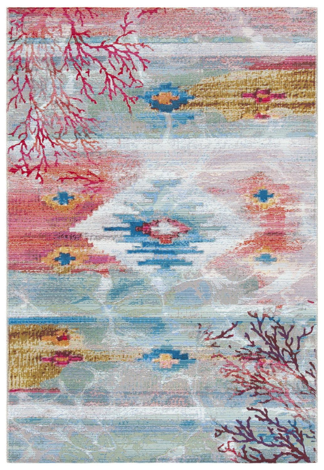 SAFAVIEH Barbados Aztec Corals Outdoor Area Rug