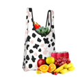 thumbnail image 3 of Shopping Bag 17.5×4.5×15in Crack Resistant Waterproof Super Large Capacity Reusable Extended Handle Can Be Carried Or One Shoulder Simple Cow Print Pattern White Background, Pink And White_3, 3 of 8