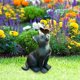thumbnail image 5 of Estatua de gato retro, decoración de jardín con diseño especial, superficie de rayas retro y efecto moteado, 1 pieza de piedra de poliresina impermeable, decoración del hogar para jardín, estantería,, 5 of 5