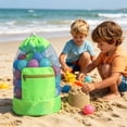 thumbnail image 3 of 1-3PC Mesh Beach Bag Drawstring Backpack Swim Pool Toy Bag Waterproof Breathable Large Capacity Foldable with Zipper Pocket for Swimming Sports Gym Travel Lightweight Adjustable Straps, 3 of 5