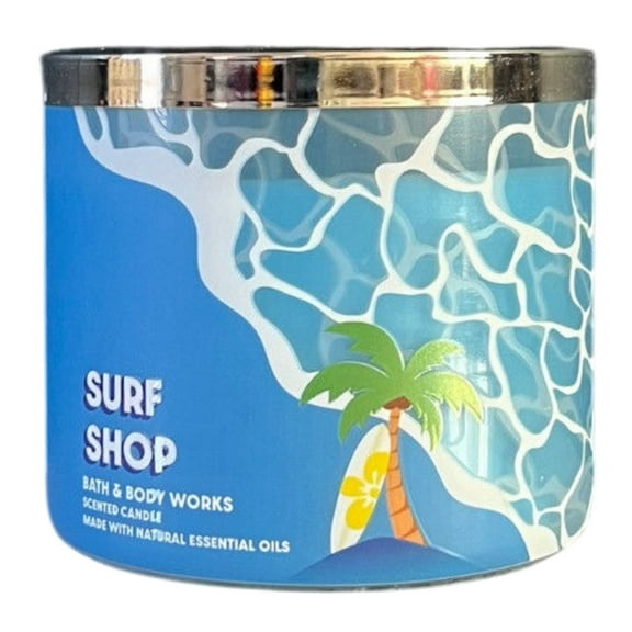 Bath and Body Works Candle - Surf Shop Scented 3-Wick Candle with Natural Essential Oils (14.5 Oz / 411 g)