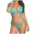 thumbnail image 1 of Gibobby Trajes de Baño Mujer Traje de baño de una pieza con cordones sólidos sexy para mujer Traje de baño Bikini Natación Ropa de playa(Azul,M), 1 of 3