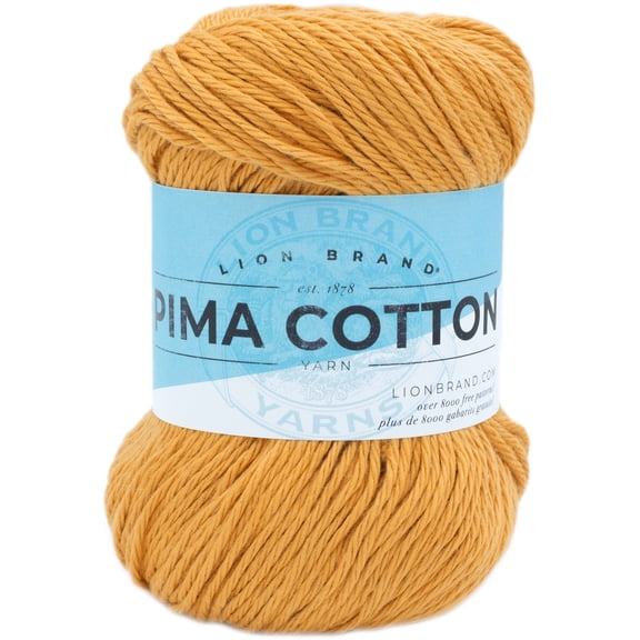 Lion Brand Pima Cotton Yarn-Mineral Yellow