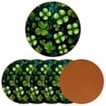 thumbnail image 2 of Saint Patrick's Day 6PCS Round Microfiber Leather Cup Coasters, 11x11 cm/4.3x4.3 in - Set of 6 Drink Coasters for Home Decor, 2 of 6