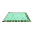 thumbnail image 2 of Ahgly Company Machine Washable Indoor Round Abstract Turquoise Blue Modern Area Rugs, 5' Round, 2 of 4