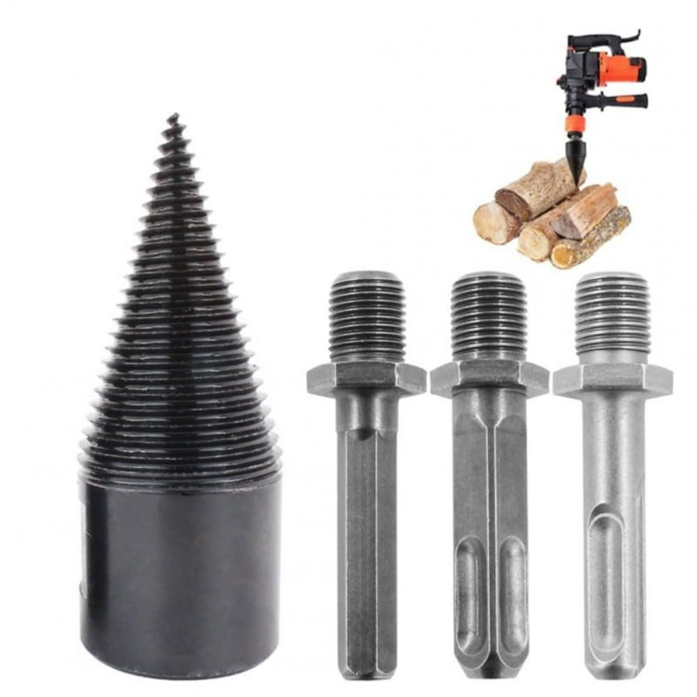 5pcs Firewood Splitter Drill Bit Set High Speed Wood Splitting Screw Cone Driver 42mm drill bit