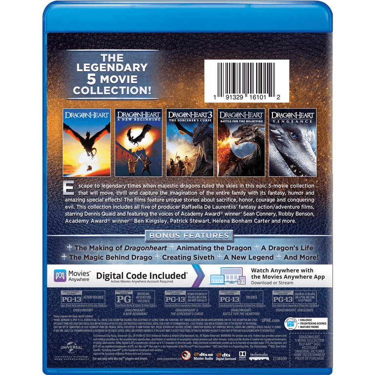 Dragonheart: 5-Movie Collection (Blu-ray + Digital), Universal